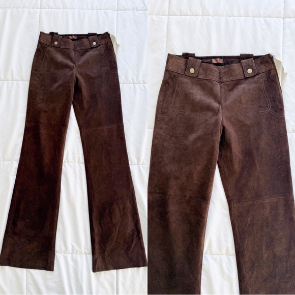 Danier brown western style suede trousers - Picture 1 of 4